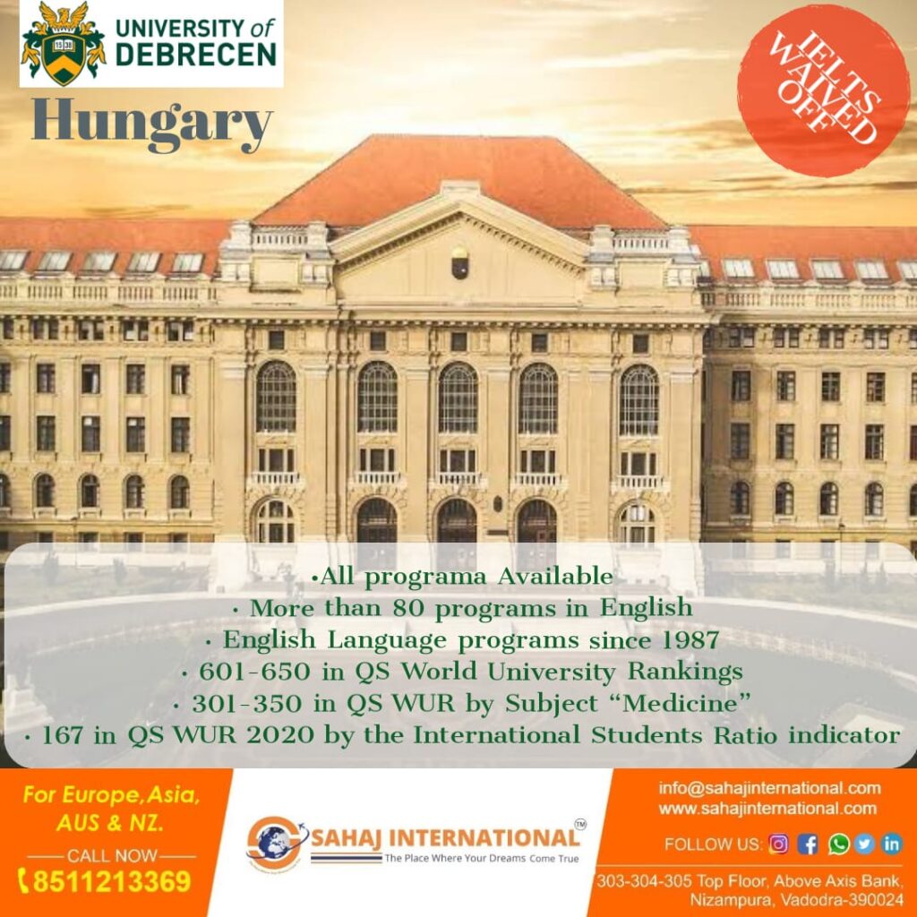 Apply For Debrecen University, Hungary - Sahaj International