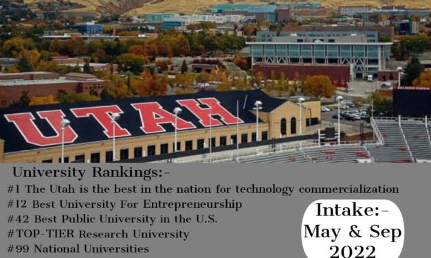 Apply for May & Sept 2022 Intake in University of Utah…!!