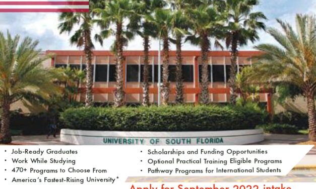 Apply for September 2022 Intake in University of South Florida…!!