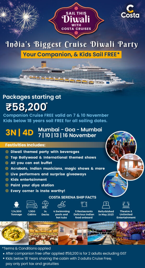 India’s Biggest Cruise Diwali Party with Costa Cruises! Companion