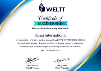 WELTT Membership Certificate